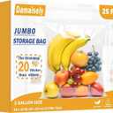 Heavy Duty Storage Bags with Zipper Top, Extra Large 3 Gallon 16" x 18" Plastic Bag, Jumbo Freezer Bags for Food, Clothes, Travel, Moving, 2.4-mil Thick, Pack of 25