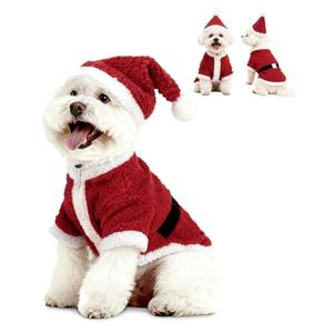 CuteBone Christmas Dog Costumes for Medium Dogs – Santa Claus Pet Cosplay Outfits | Cute Puppy Costume for Holiday Party, Dress-Up, Photo Shoots GBZ05M