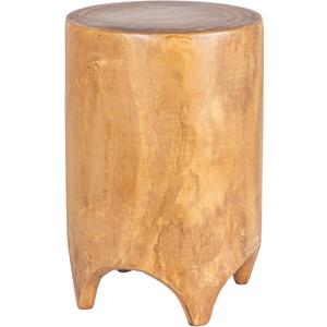 Creative Co-Op Hand-Carved Wood Side Table, Walnut Finish, 11.75" L x 11.75" W x 17.75" H