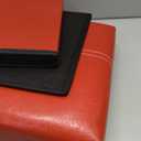 B FSOBEIIALEO Folding Storage Ottoman Cube, Faux Leather Footrest Seat Coffee Table, Red 11.8"x11.8"x11.8"