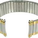 Wearlizer Two Tone Metal Band Compatible with Apple Watch Bands 40/38/41/42mm Women Men, Dressy Rectangular Chain Design Durable Stainless Steel Bracelet for iWatch Series 111/SE Starlight/Gold