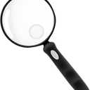 3 x Lakei Magnifying Glass 10X Handheld Reading Magnifying Glass, 90mm Shatter Resistant Lens, Non-Slip Rubber Handle, Suitable for Elderly Reading, Natural Exploration and Science Hobby(Black)