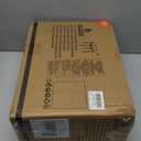 LUE BONA Upholstered Fabric Vanity Bench Seat, Makeup Stools for Vanity, Square Tufted Ottoman Bench with Carved Wood Color Legs for Bedroom Living Room, Linen Color