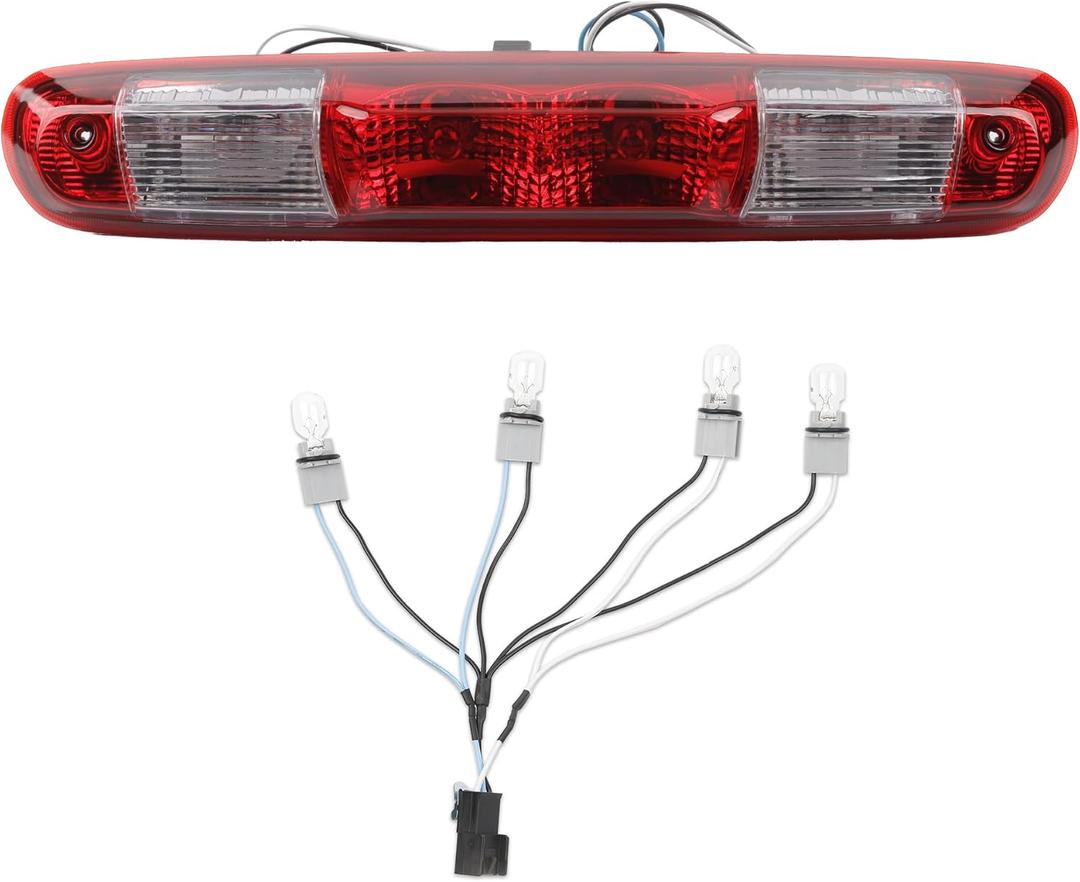 Dasbecan GM25890530 Red Rear Center High Mount Brake Light Compatible with GMC Sierra Chevy silverado 2007-2013 Replace 923-247 Led Lamp Red Housing 3rd Third Tail Brake Lamp