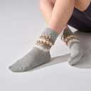 Women's Slouchy Socks Soft Casual Calf Socks Retro Scrunch Crew Socks 3/4 Pairs (Medium, Black&white&grey)