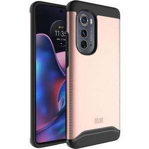 TUDIA DualShield Merge Phone Case for Motorola Edge 2022 - Shockproof, Military Grade, Slim, Non-Slip, Dual Layer, Heavy Duty & Protector Cover Protective Phone Case - Rose Gold