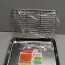 TeamFar Toaster Oven Pan Tray with Cooling Rack, Stainless Steel Toaster Ovenware Pan, Compact 8''x10.5''x1'', Healthy & Non Toxic, Rust Free & Easy Clean - Dishwasher Safe