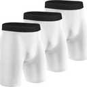 Niksa Compression Shorts Men 2/3 Pack, Compression Underwear for Men Athletic Shorts, Running Workout Fitness Shorts (Large, White)