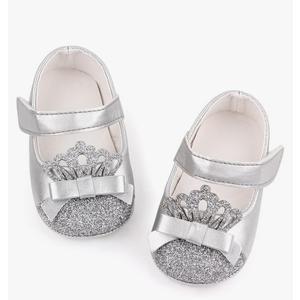 Meckior Infant Baby Girls Soft Sole Bowknot Princess Wedding Dress Mary Jane Flats Prewalker Newborn Light Baby Sneaker Shoes, 12