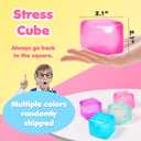 3pack Stress Cube Squishy Stress Balls for Adults Kids Fidget Toy for Your Best Mellow and Chill -Ice Cubes-Square Shape with Filling in Pink Purple Blue (3pcs Cube ), Small