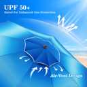 UIRWAY Beach Umbrella, Heavy Duty Windproof Beach Umbrellas with Sand Anchor & Tilt, Sun Protection Portable Beach Umbrella with Carrying Bag for Beach, Patio Garden Pool Outdoor