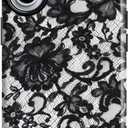 Magnetic Phone Case Compatible with iPhone 17, Black Lace Print Compatible with MagSafe Gothic Floral Film Print Hard PC Shell Soft TPU Liner Shockproof Cover for Women