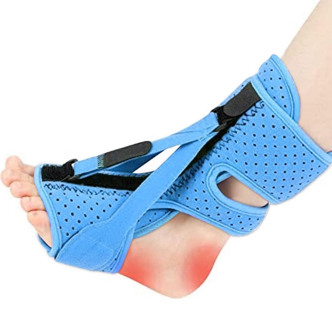 Plantar Fasciitis Night Splint 3 Adjustable Planter Facetious Relief Brace, Plantar Fasciitis Relief Women Men Straps, Support Relief Foot Drop Achilles Tendonitis Day Night (Blue-1PC)