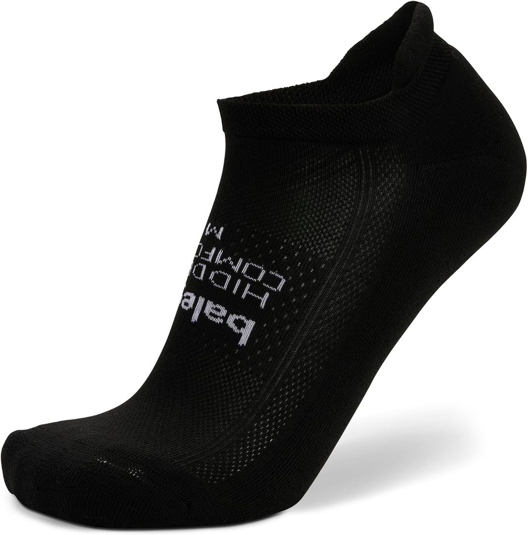 Balega Hidden Comfort Performance No Show Athletic Running Socks for Men and Women (1 Pair), Black, X-Large