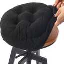 BUYUE Round Bar Stool Seat Cushion, Dia.12 Luxury Fashion Jacquard with Anti-Skid Silicone Bar Stool Cushion Padded (Black, S,1 Count)