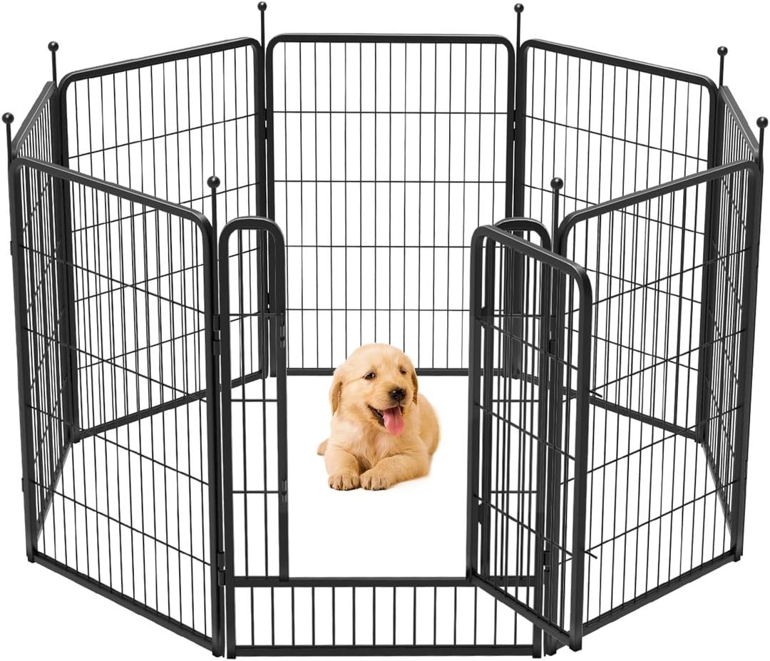 FXW Rollick Dog Playpen for Yard, RV Camping, 40 inch 8 Panels for Medium and Large DogsPatented (40 inch)