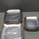bUCLA 100PCS Clear and Gold Plastic Plates Disposable - Square Gold Heavy Duty - Include 50 Each (Dinner & Dessert) Plates for Party & Thanksgiving