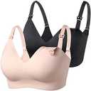 Momcozy Nursing Bras for Breastfeeding, YN21 Seamless Ultra Comfort Maternity Bra, Natural Shape, Pregnancy Sleep Bralette, Medium