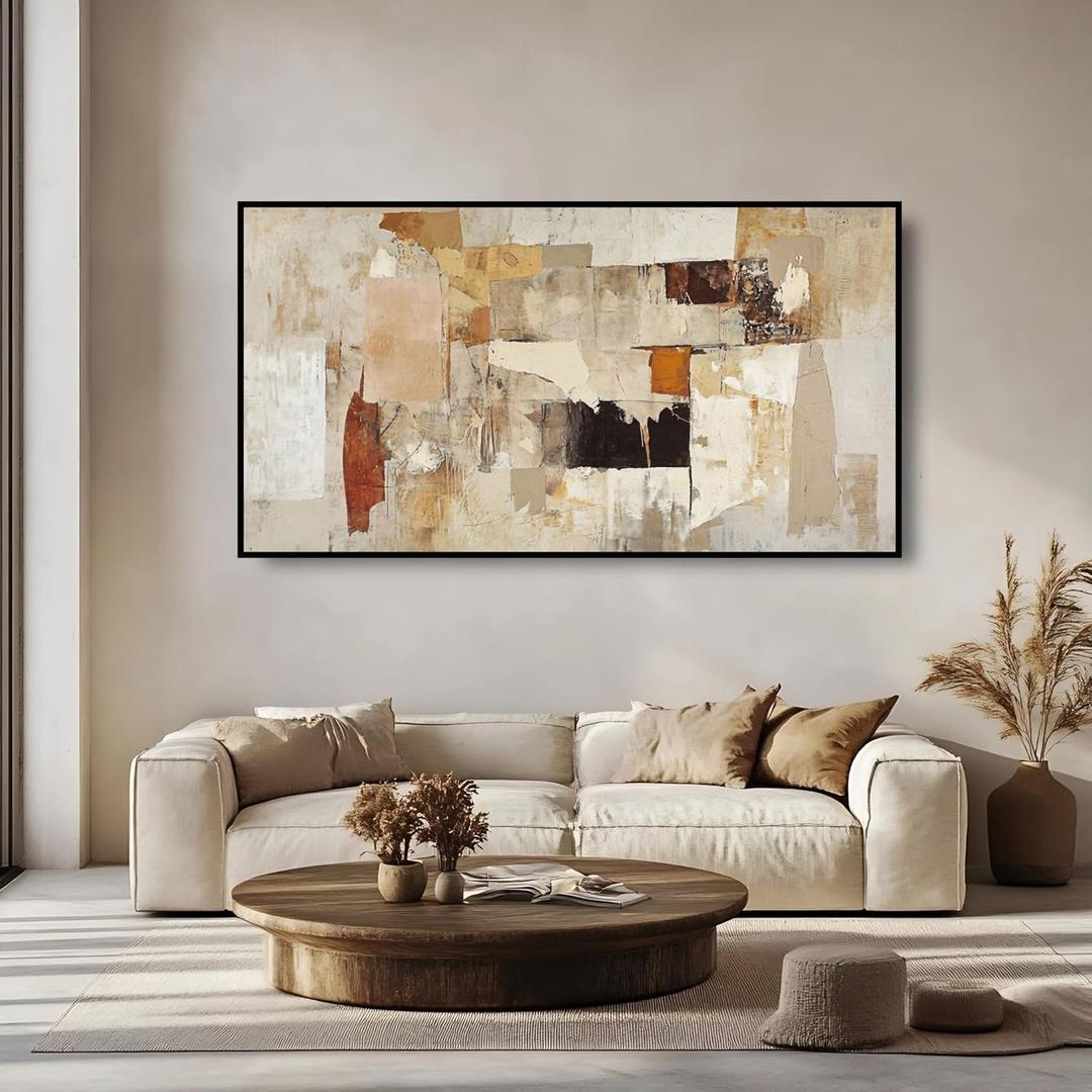 susimond Modern Abstract Wall Art 24x48 Inch Large Wall Art for Living Room with Aluminum Frame Horizontal Wall Art Waterproof Crystal Artwork for Walls for Sofa Fireplace Bedroom Office Hotel
