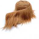 Ice Fabrics Craft Faux Fur Fabric Pre Cut Rolls - 4"x60" Fur Ribbon Mohair Fabric Strips - Super Soft and Fuzzy - Perfect for Crafts, Costumes & Decoration - Light Brown - 4x60