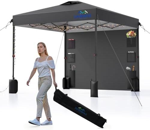 Amazon.com : 10X10 Pop Up Canopy Tent,Removable Pockets Sidewall for Extra Storage,Easy Up Canopy,Heavy Duty One Person Set Up Event Tent,Grey : Patio, Lawn & Garden