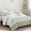 Madison Park King Quilt Set Cotton Coverlet Set with Cotton Filling for King Size Bed, All Season, Lightweight King Cotton Quilt Include Shams, & Dcor Pillows, Dawn, King/Cal King Sage Green 6 Piece