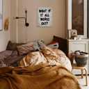 FITIE What If It All Works Out Canvas Wall Art Poster, Retro Newspaper Typography Black and White Framed Artwork Prints Wall Decor for Home Bedroom Living Room Apartment, 11x14 Inch