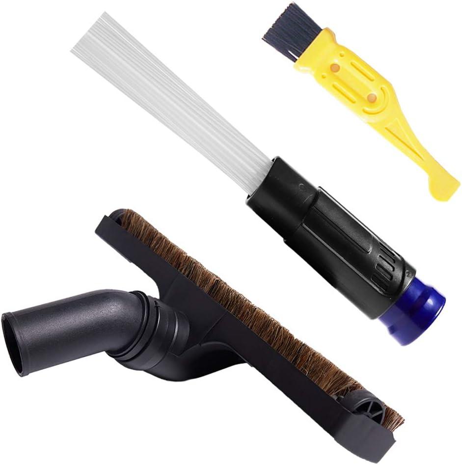 ANBOO 32mm 1 1/4 inches Vacuum Hardwood Floor Brush ,Dust Dirt Attachment Interface Tool, Small Suction Brush Tubes Flexible Access to Anywhere, Strong Suction for Corners, Pets, Drawers (2pcs)