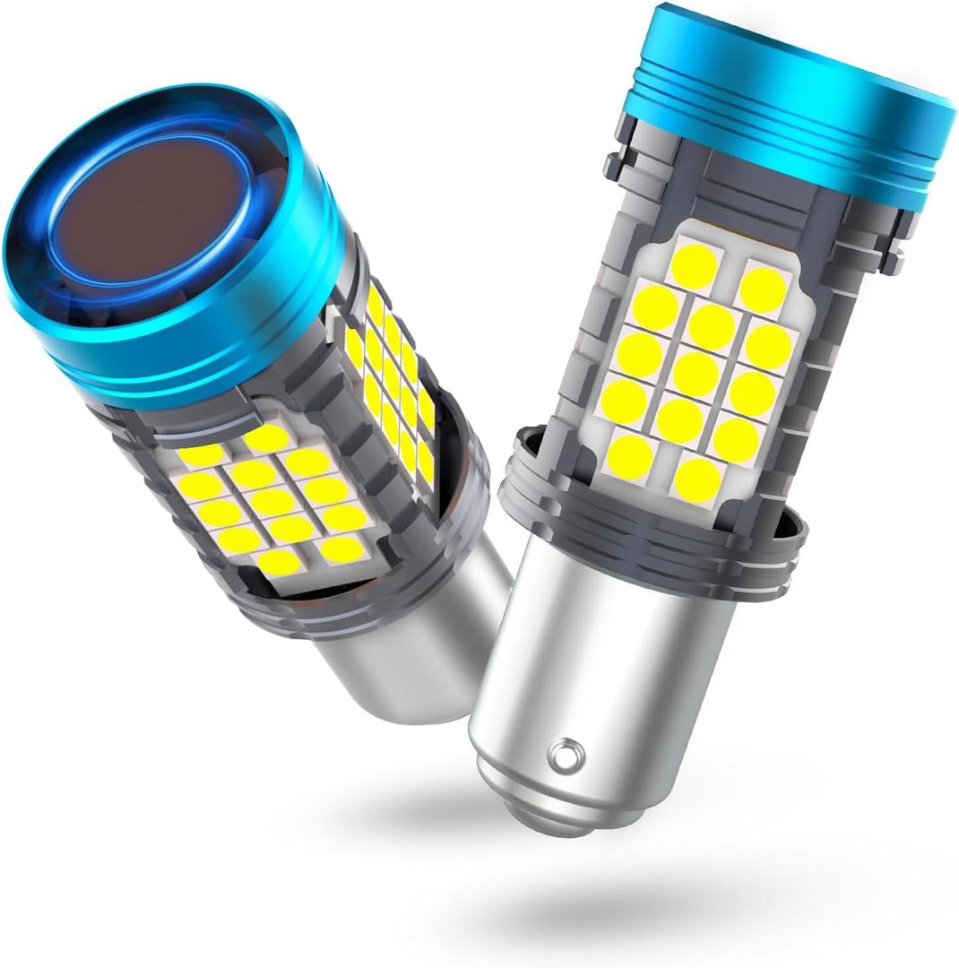 CANBUS 1157 LED Bulbs With Built-in Resistor for Backup Reverse Lights,6000K 4600LM Super Bright 2057 2357 7528 LED Bulb Error Free for Tail Brake Turn Signal Light Anti Hyperflash(2pcs) (White)