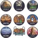 Baipisan 8 PCS National Park Diamond Art Coasters Kits, Diamond Painting Coasters with Holder Set of 8, DIY Drink Art Crafts Supplies for Adults Cup Mat House Warming Gifts Non-Slip 3.9inch