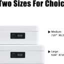 KYODOLED Large Cash Box with Combination Lock,Safe Metal Box for Money, Storage Lock Box with Money Tray,9.84"x 7.87"x 3.54" White Large