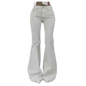 SOLY HUX Women's Y2k Low Rise Flare Leg Denim Pants Bell Bottom Jeans (White)