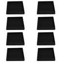 2x2 Square Rubber Furniture Caster Cups, Anti-Sliding Furniture Pads Bed Stopper Floor Protectors with Grip - Protect Any Flooring