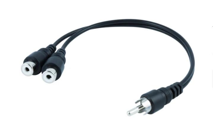 GE   2-Way   RCA   Audio   Adapter,  6in  (Black, 2 Pack)