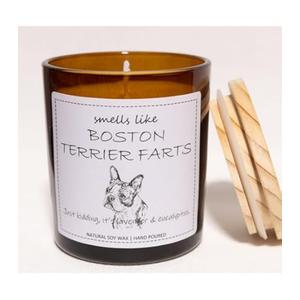 Boston Terrier Gifts & Decor, Boston Terrier Gifts for Women, Smells Like Boston Terrier Farts Candle  Lavender & Eucalyptus, Crafted by Natural Soy Wax & Natural Essential Oils
