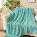 NEWCOSPLAY Super Soft Twin Blanket Sage Green Love Premium Silky Flannel Fleece 3D Heart Checkered Lightweight Bed Blanket All Season Use (Sage Green Love, Twin(60"x80"))