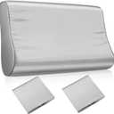 Breling 2 Pcs Silk Pillowcase for Memory Foam Neck Satin Pillow Case for Contoured Support Headrest Wave Shape Soft Smooth Headrest Cover (Light Gray)