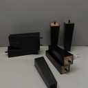 TURSTIN Set of 8 Furniture Legs 8 Inch Square Solid Wood Couch Legs Replacement Sofa Legs Mid Century Furniture Feet for Armchair Bed Dresser Cabinet Include Installation Hardware, Black