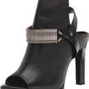 DKNY womens Bina Peep Toe Heeled Bootie (Black)