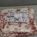 Red Curtains Drapes 84 Inch Length for Dining Room Decor, Pretty Toile Pattern Print Cream White Blackout Floral Farmhouse Christmas Country Cute Curtain for Living Bedroom Window Set 2 Panels Burgundy