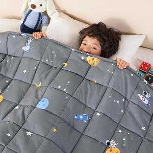 Sivio Weighted Blanket 7lbs, Cooling Weighted Throw Blanket for Sleep, Breathable Heavy Blankets, Washable Cute Small Throw Blankets,41"x60", Grey Sky
