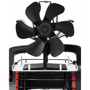 Wood Stove Fan Heat Powered: Fireplace Fan with Bracket Tray Fixed on Propane Heater - 6 Blades Thermal Fan for Log/Electric Wood Stove Burner Hot Tent Camping/Picnics/Indoor Use