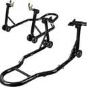 Motorcycle Stand Lift, Universal Paddock Lift Stand, 1100lbs Front Rear Combo Stand Lift Stand, Rear U+L Fork Swingarm Spool Stand 2-Pack Black