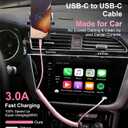 USB C to USB C Cable [3FT+6FT], 2Pack Coiled USBC Cable for Car USB Type C Fast Charging Cable, CarPlay iPhone USB-C Cable/Android Auto USB C Cord for iPhone 17/16/ 15/Pro Max/Samsung Galaxy S23-Pink