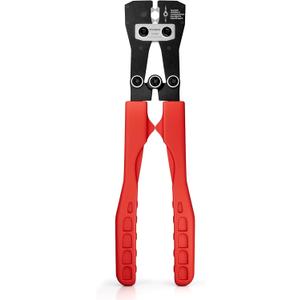 Battery Cable Wire Lug Crimping Tool for AWG 8-1/0 Copper Lugs, Heavy Duty Battery Terminal Crimper, Electrical Lug Crimper, AWG Standard, Red