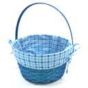 HH 10in Lined Bamboo Basket - Blue, 2 PCS