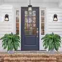2 Pack Large 60 Leaves Artificial Ferns for Outdoors Look Real, Fake Large Faux Boston Ferns for Outdoor Planter Realistic UV Resistant Artificial Fake Plants for Porch Patio Hanging 42 inch