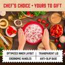 Red Chicken Shredder + 6 Freezer Bags | 20 oz | Hardened, Anti-Slip Chicken Shredder Tool Twist with See-Through Lid | Safer-than-Knives Meat Shredder Tool Twist | Dishwashable | Chicken Puller