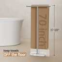 KES Free Standing Bath Towel Racks for Bathroom, 2-Tier Towel Stand for Bathroom Floor 3X Thick Natural Marble Base Oval Shape, Pro-Grade 18/8 Stainless Steel, Brushed Finish, BTH236B-2