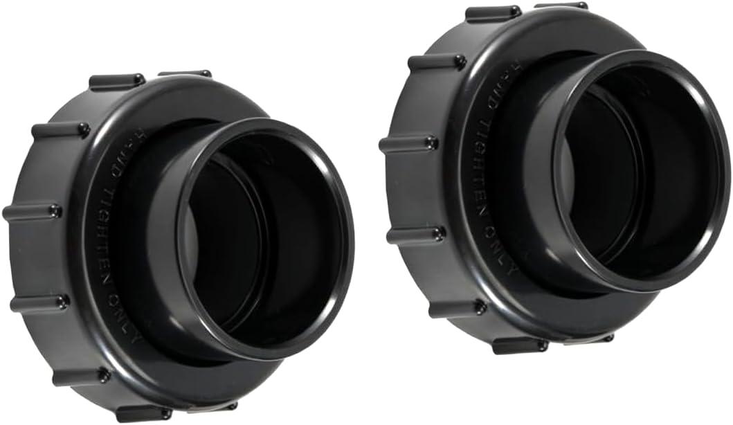 Black Pool Valve Adaptor Replacement 270100 Kit for Filter, FNS Plus Filter, Clean and Clear Plus Filter, Compatible with 2" and 2.5" Plumbing, Includes Socket Connectors and O-Rings